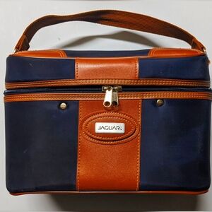 Jaguar Travel Cosmetics Bag Navy and Brown